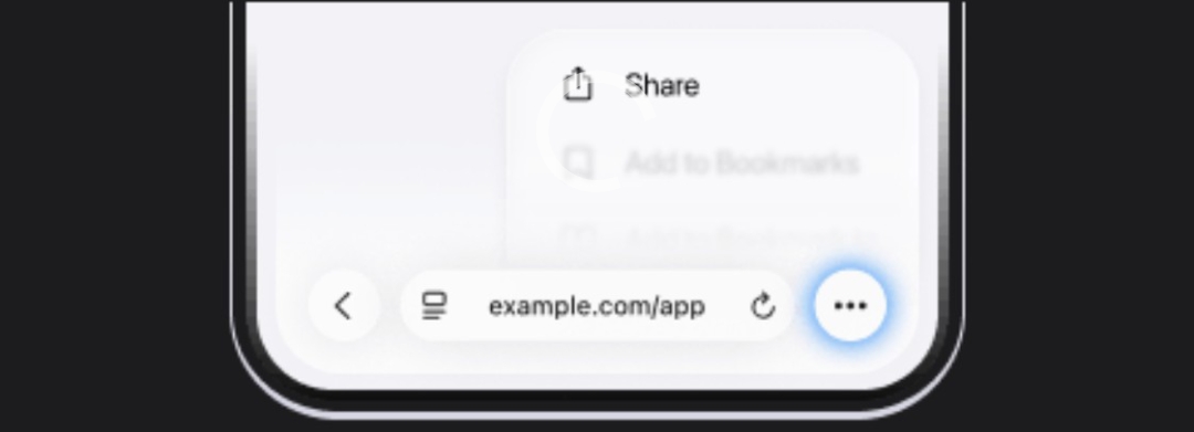 Step 1: Tap Share in Safari menu